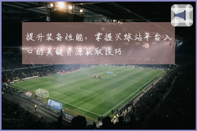 提升装备性能，掌握买球站平台入口的关键资源获取技巧